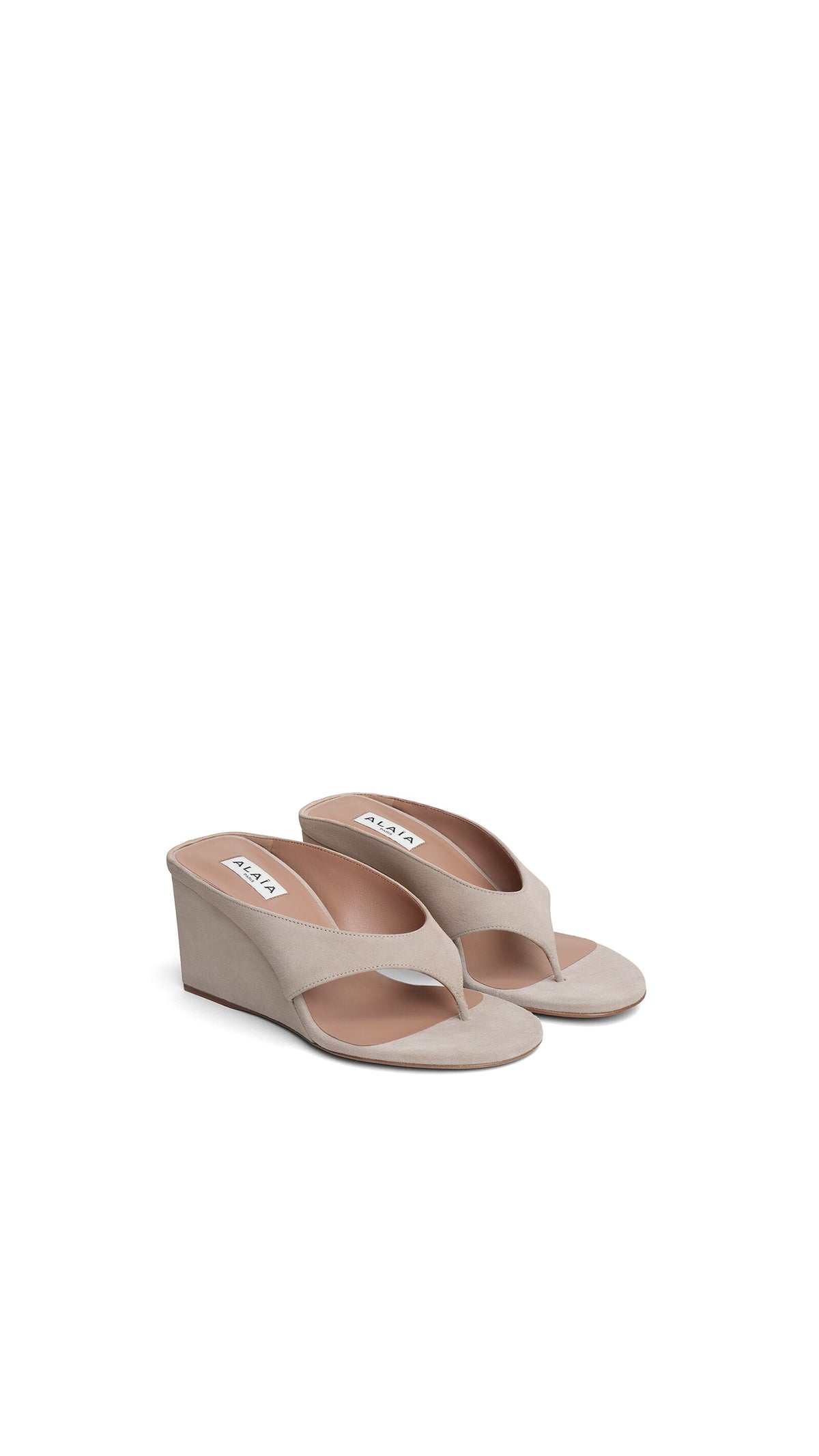 Alaïa Cube Thong Mules In Suede