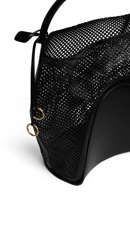 Alaïa Hip Large Bucket Bag In Leather Net