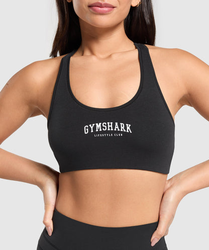 Women's Gymshark Lifestyle Club Cotton Bralette Black