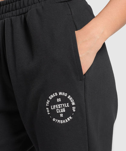 Women's Gymshark Lifestyle Club Graphic Joggers Black