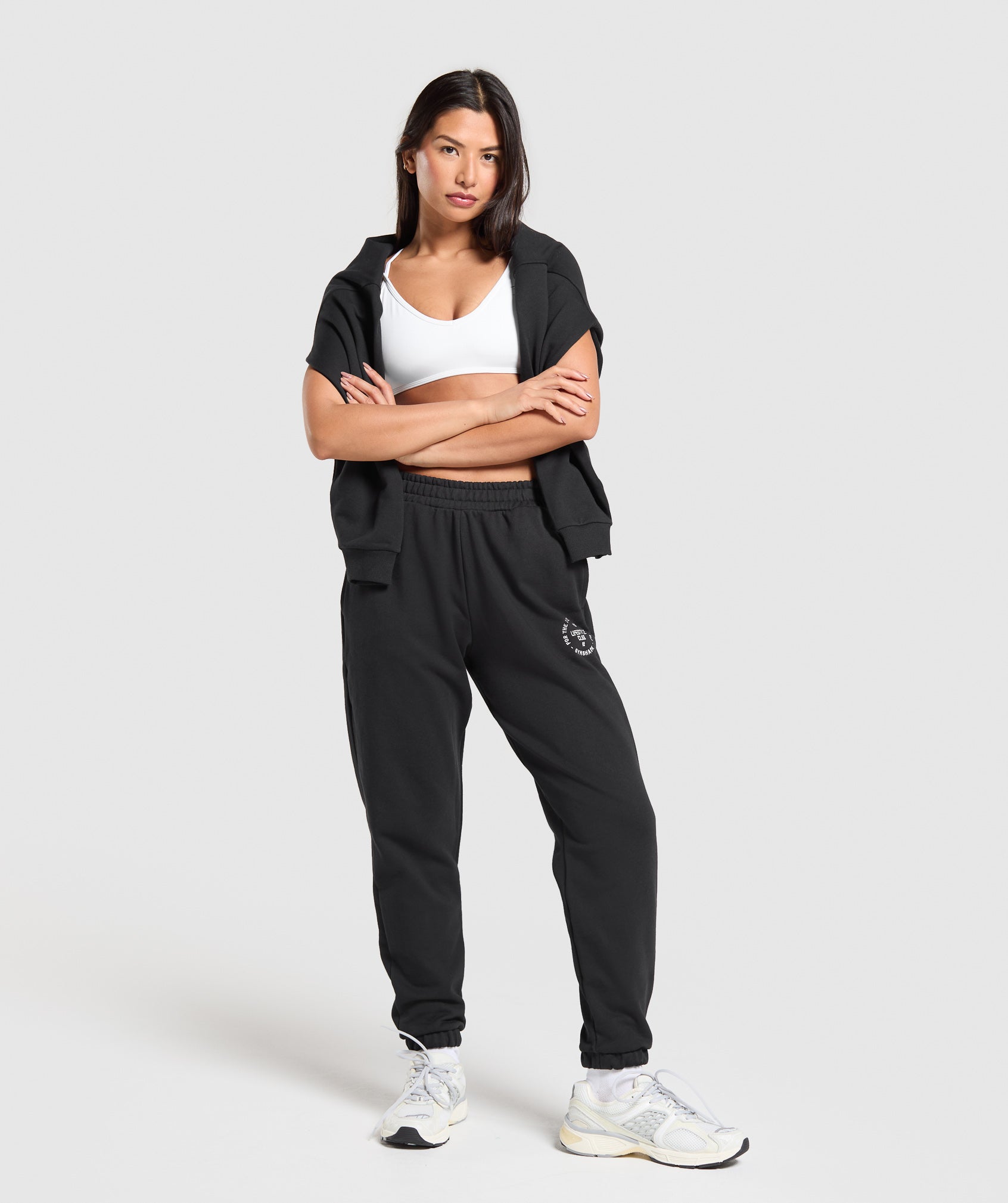 Women's Gymshark Lifestyle Club Graphic Joggers Black