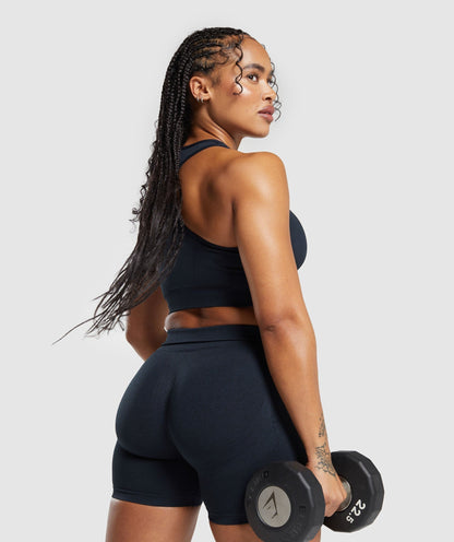 Women's Gymshark Lift Seamless Shorts Midnight Blue
