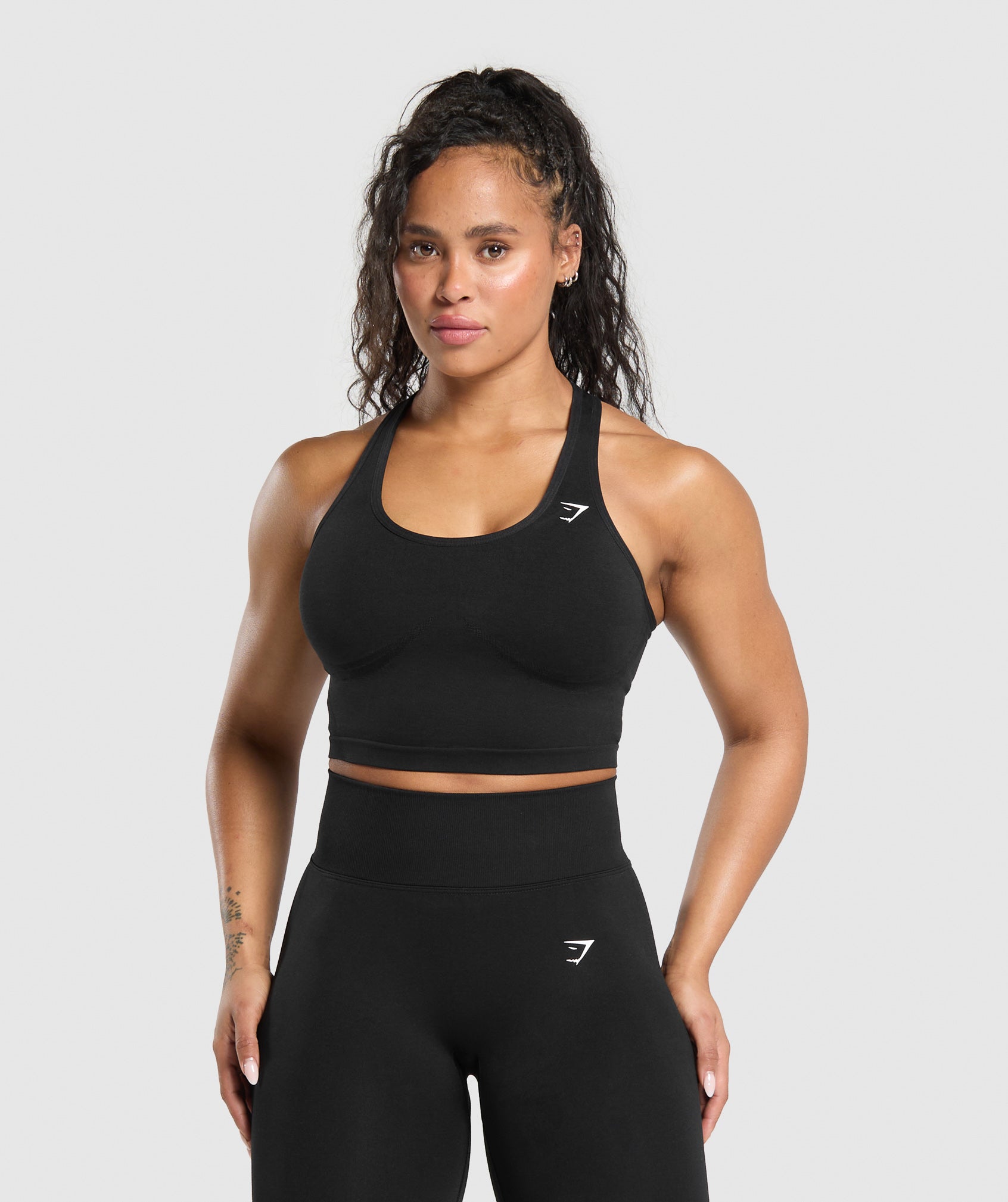 Women's Gymshark Lift Seamless Midi Tank With Shelf Black