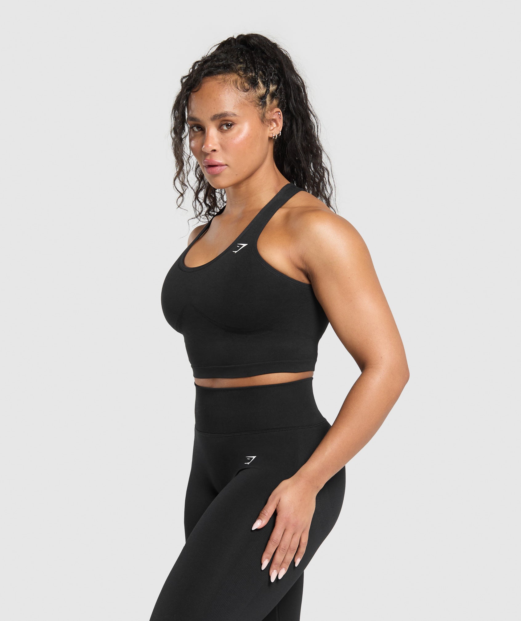 Women's Gymshark Lift Seamless Midi Tank With Shelf Black