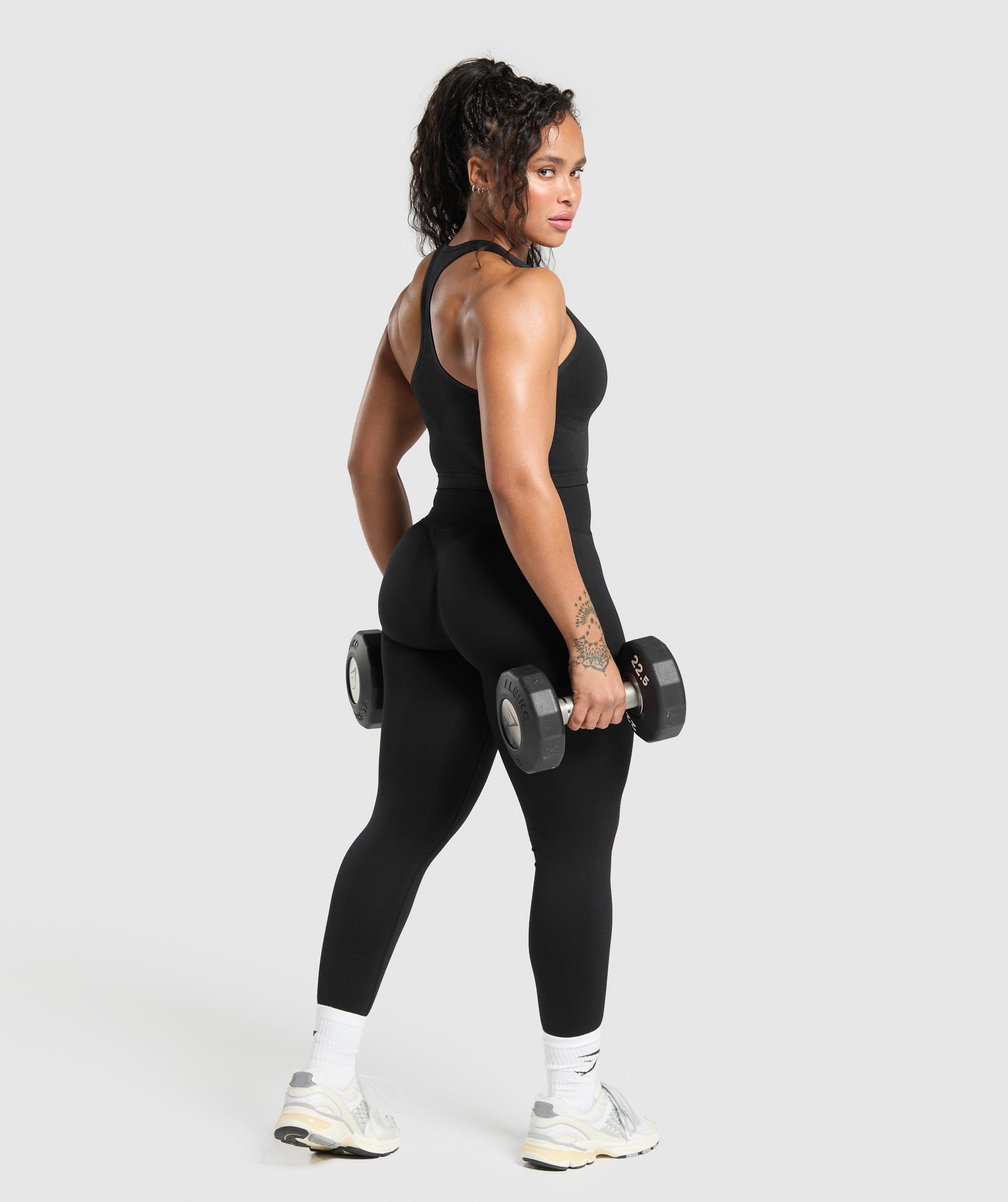 Women's Gymshark Lift Seamless Midi Tank With Shelf Black