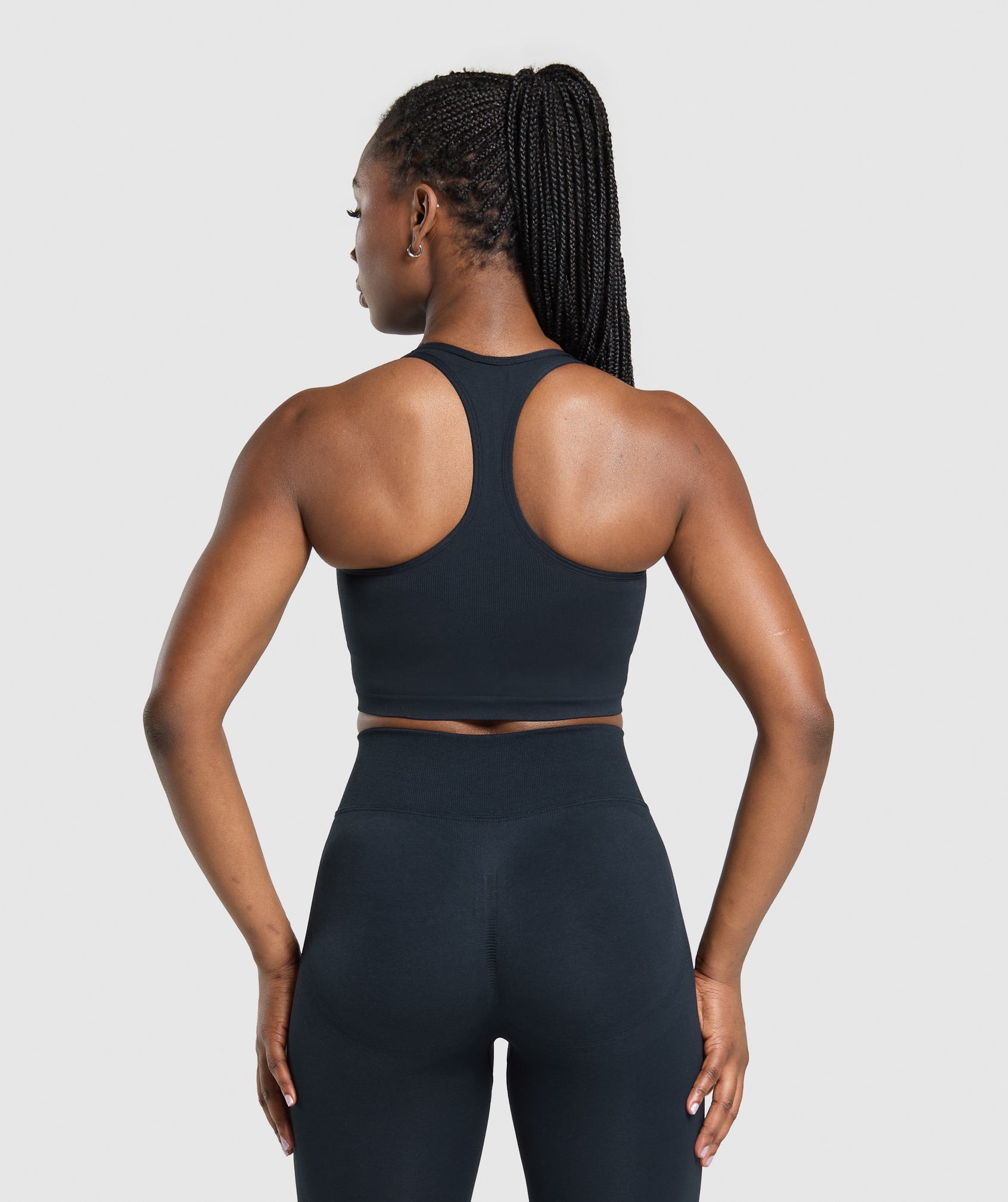 Women's Gymshark Lift Seamless Midi Tank With Shelf Midnight Blue