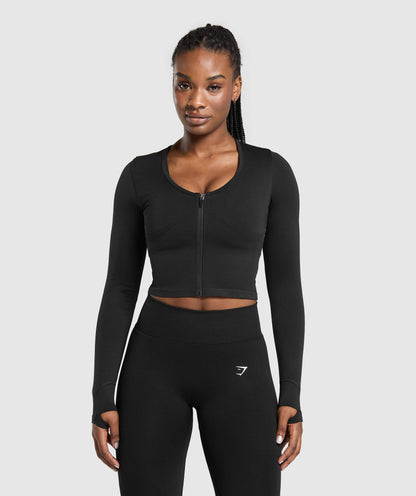 Women's Gymshark Lift Seamless Zip Up Jacket Black