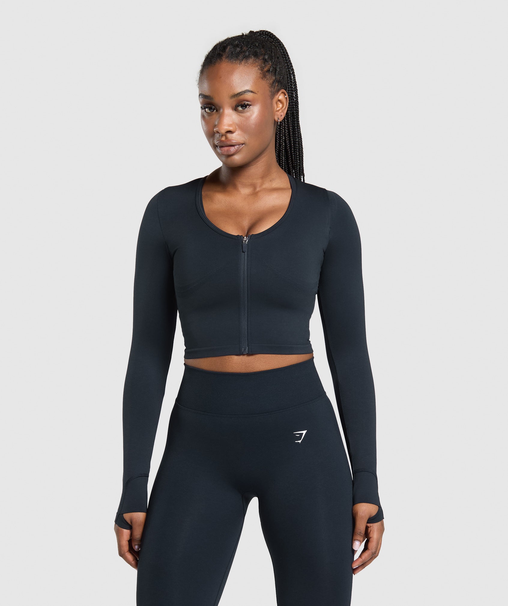 Women's Gymshark Lift Seamless Zip Up Jacket Midnight Blue