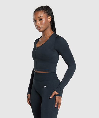 Women's Gymshark Lift Seamless Zip Up Jacket Midnight Blue
