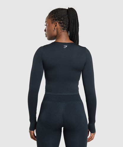 Women's Gymshark Lift Seamless Zip Up Jacket Midnight Blue