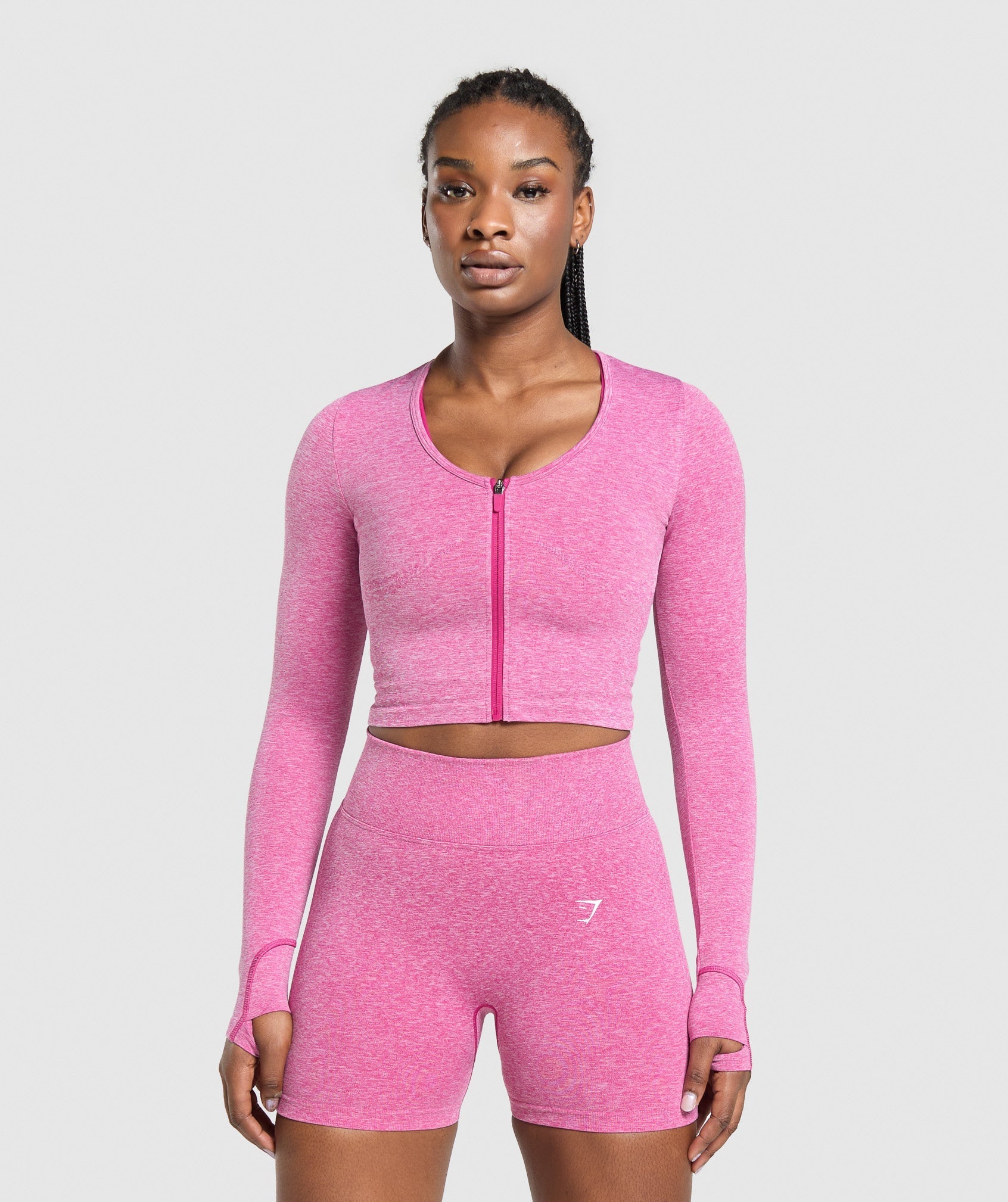 Women's Gymshark Lift Seamless Zip Up Jacket Winning Pink