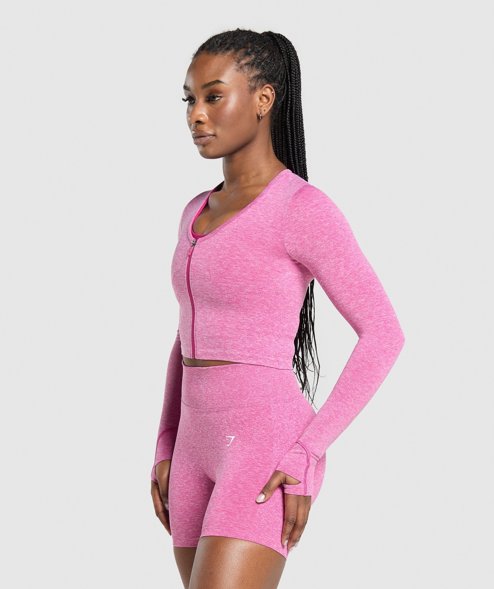 Women's Gymshark Lift Seamless Zip Up Jacket Winning Pink