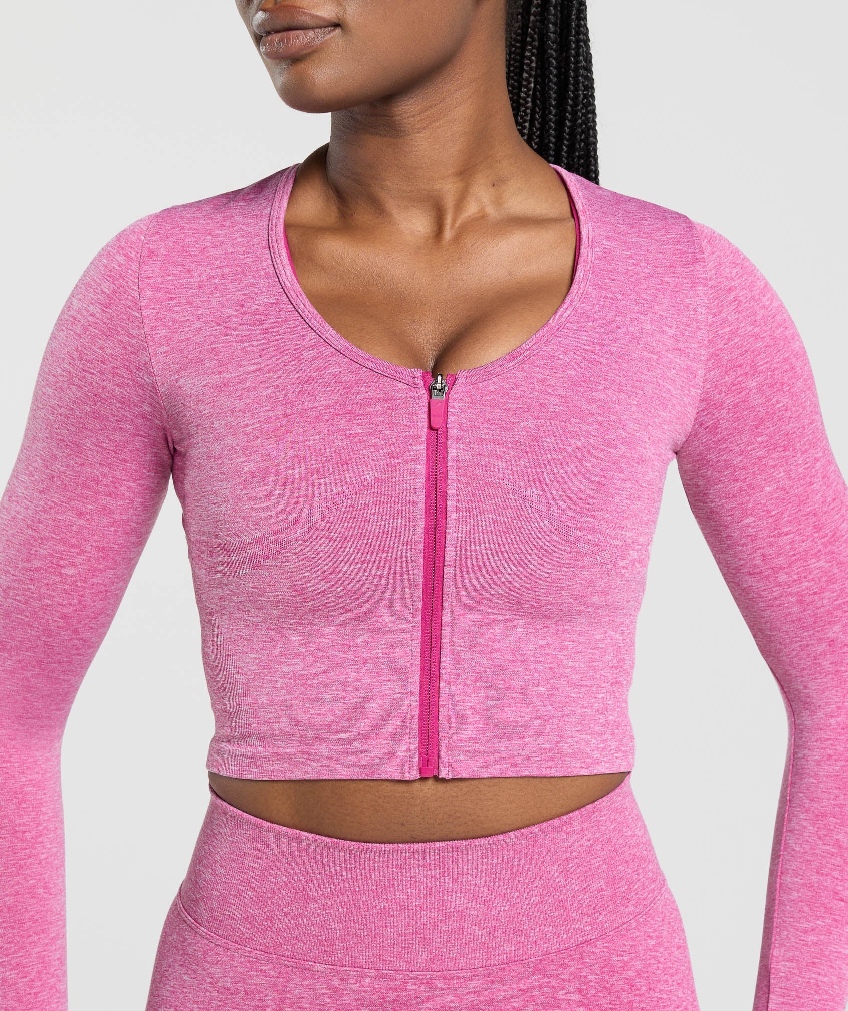 Women's Gymshark Lift Seamless Zip Up Jacket Winning Pink