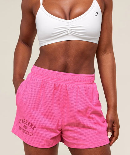 Women's Gymshark Lifting Club Mesh Shorts Physical Pink