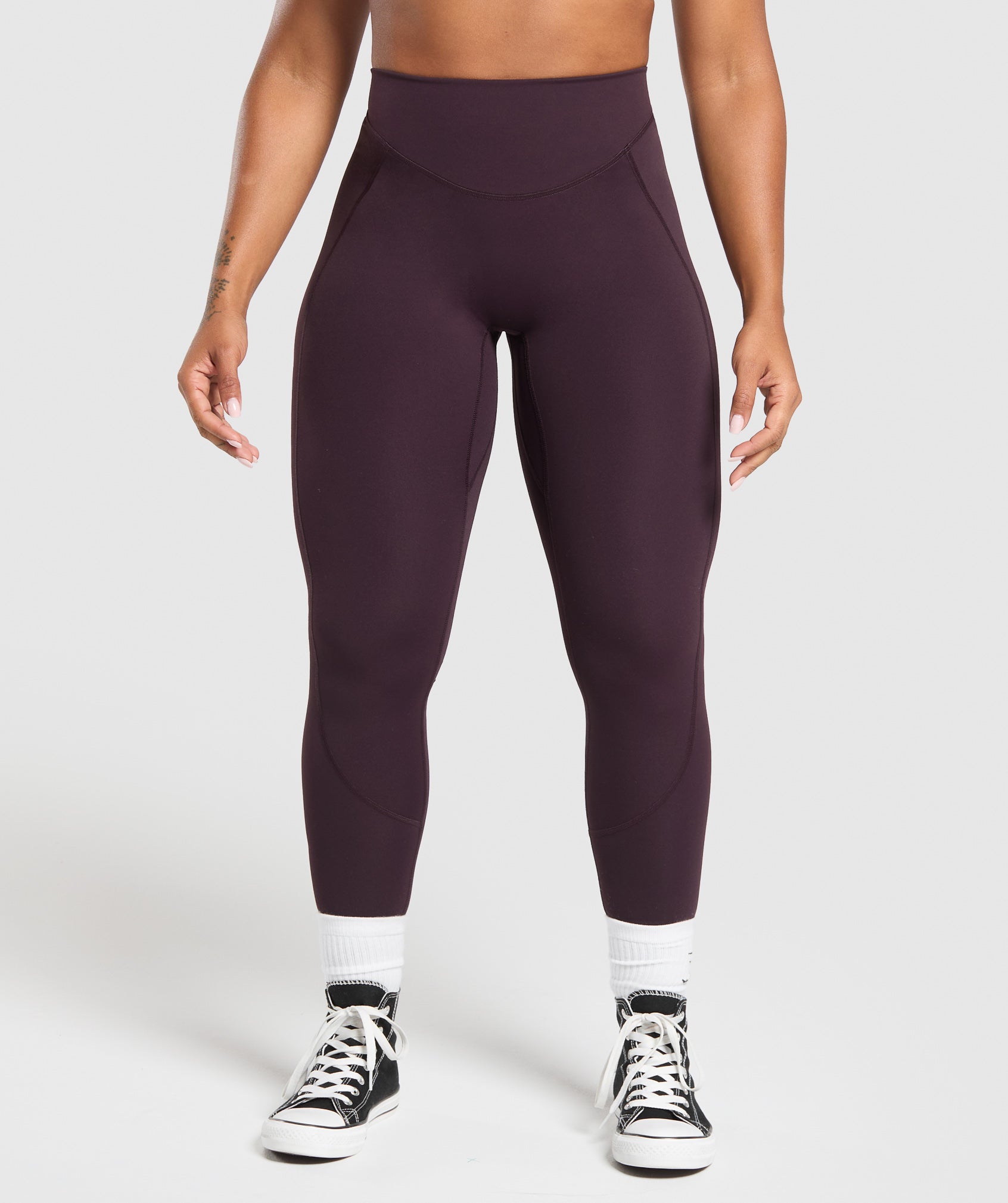 Women's Gymshark Lifting Dipped Waistband Leggings Plum Brown