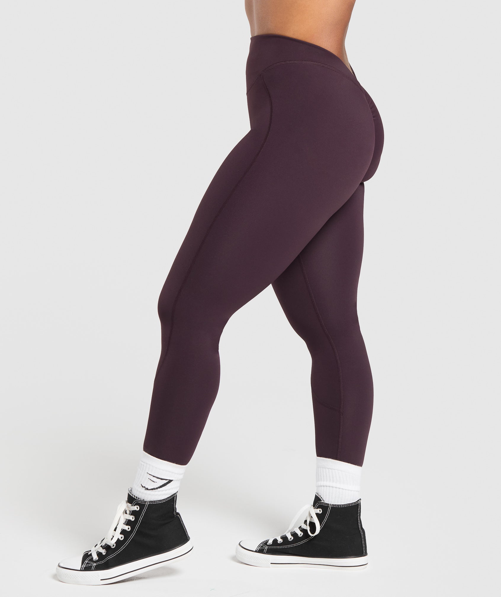 Women's Gymshark Lifting Dipped Waistband Leggings Plum Brown