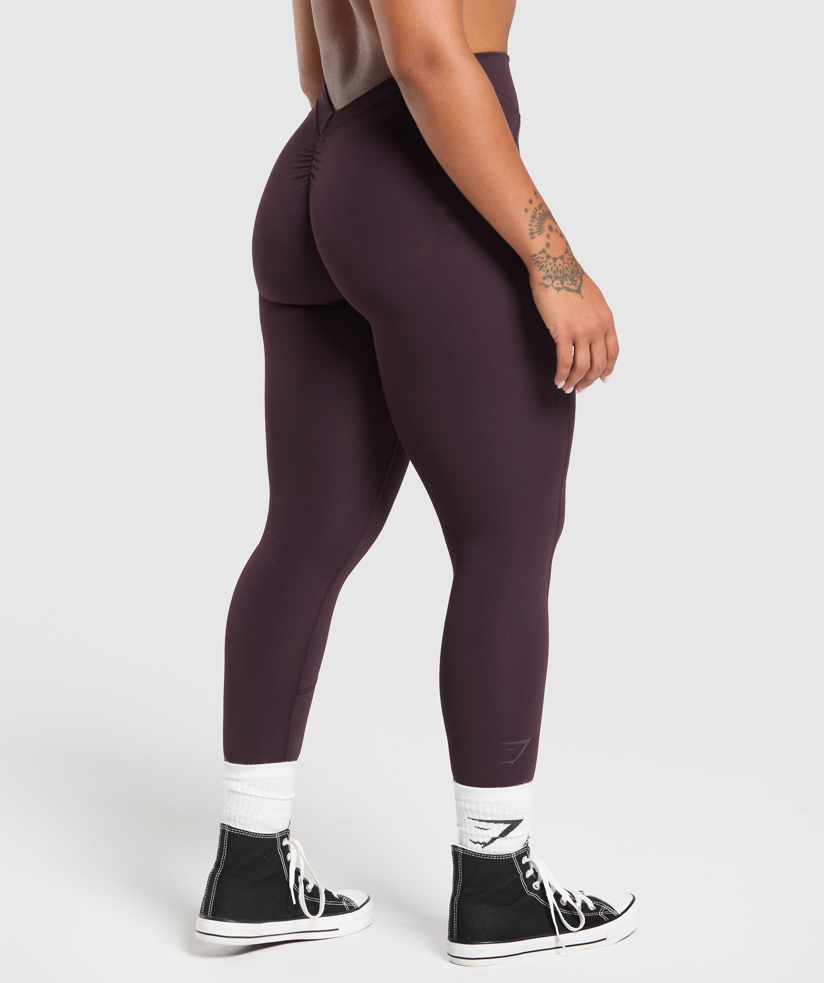 Women's Gymshark Lifting Dipped Waistband Leggings Plum Brown