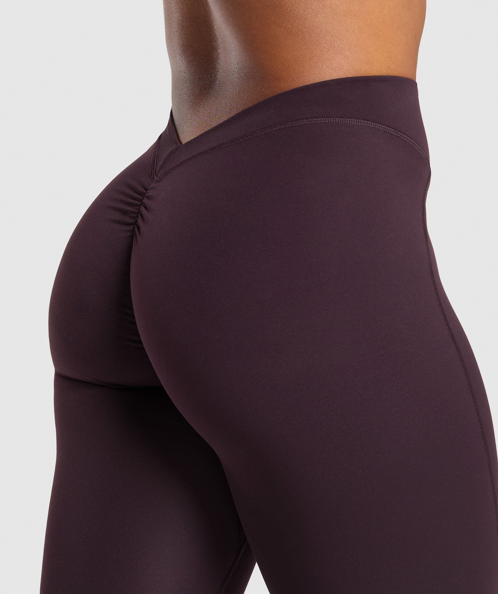 Women's Gymshark Lifting Dipped Waistband Leggings Plum Brown