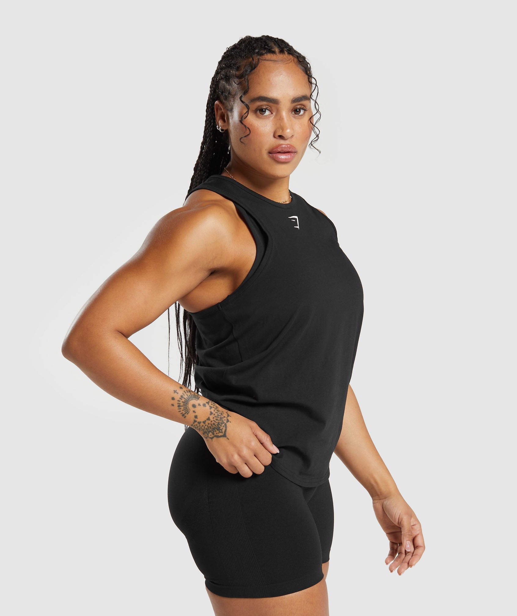 Women's Gymshark Training Cotton Tank Black