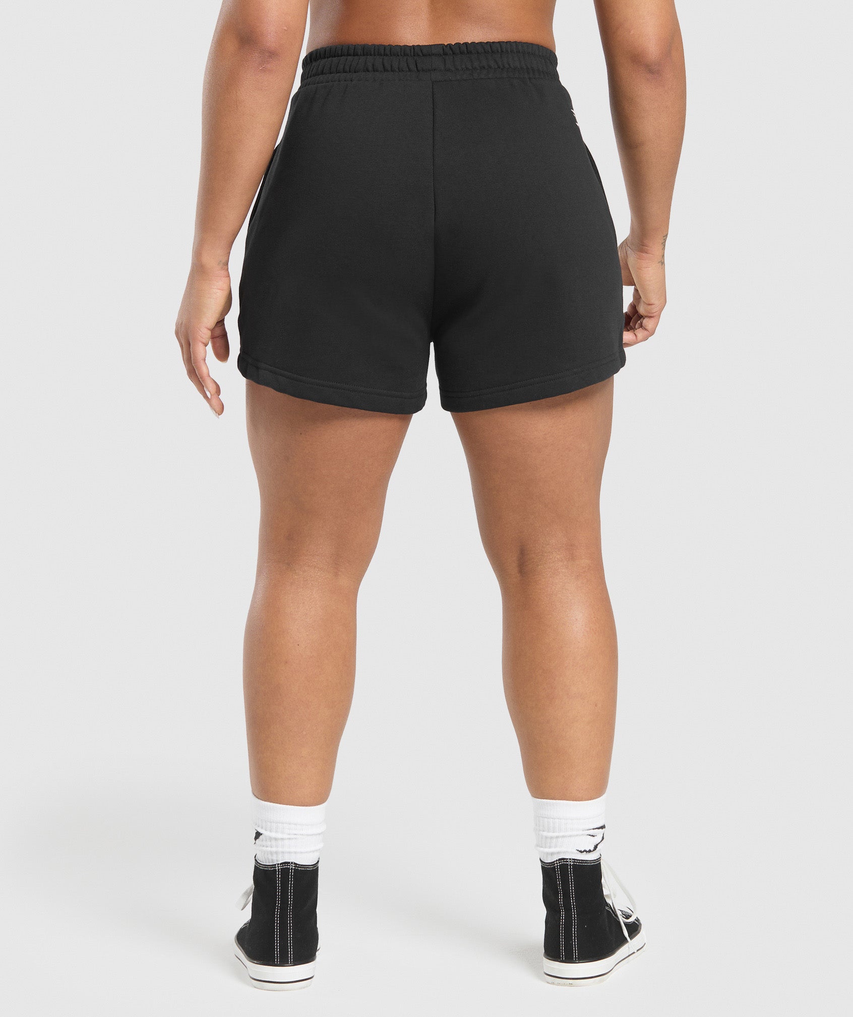Women's Gymshark Lifting Essentials Graphic Brushed 4' Shorts Black
