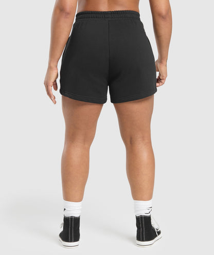 Women's Gymshark Lifting Essentials Graphic Brushed 4' Shorts Black