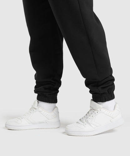 Women's Gymshark Lifting Essentials Graphic Brushed Oversized Joggers Black