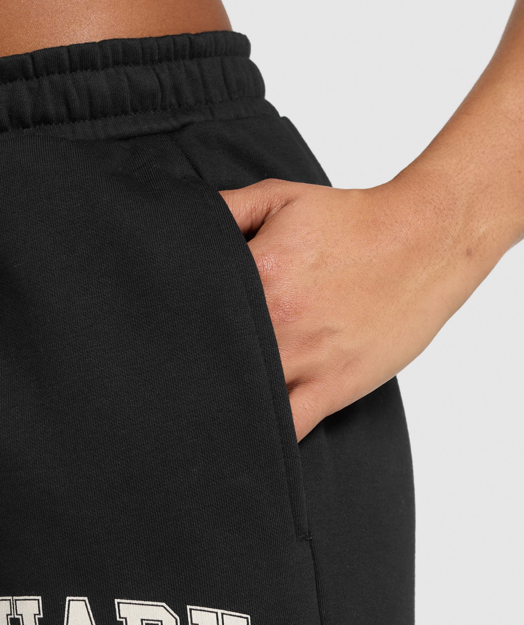 Women's Gymshark Lifting Essentials Graphic Brushed Oversized Joggers Black