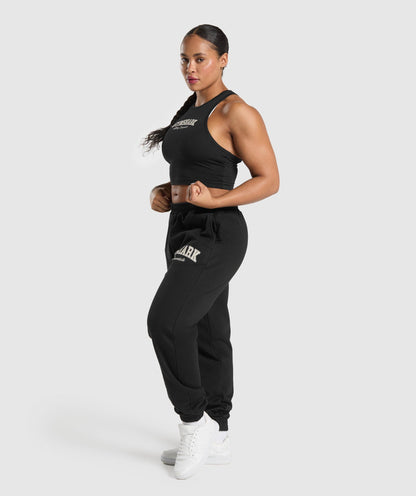 Women's Gymshark Lifting Essentials Graphic Brushed Oversized Joggers Black