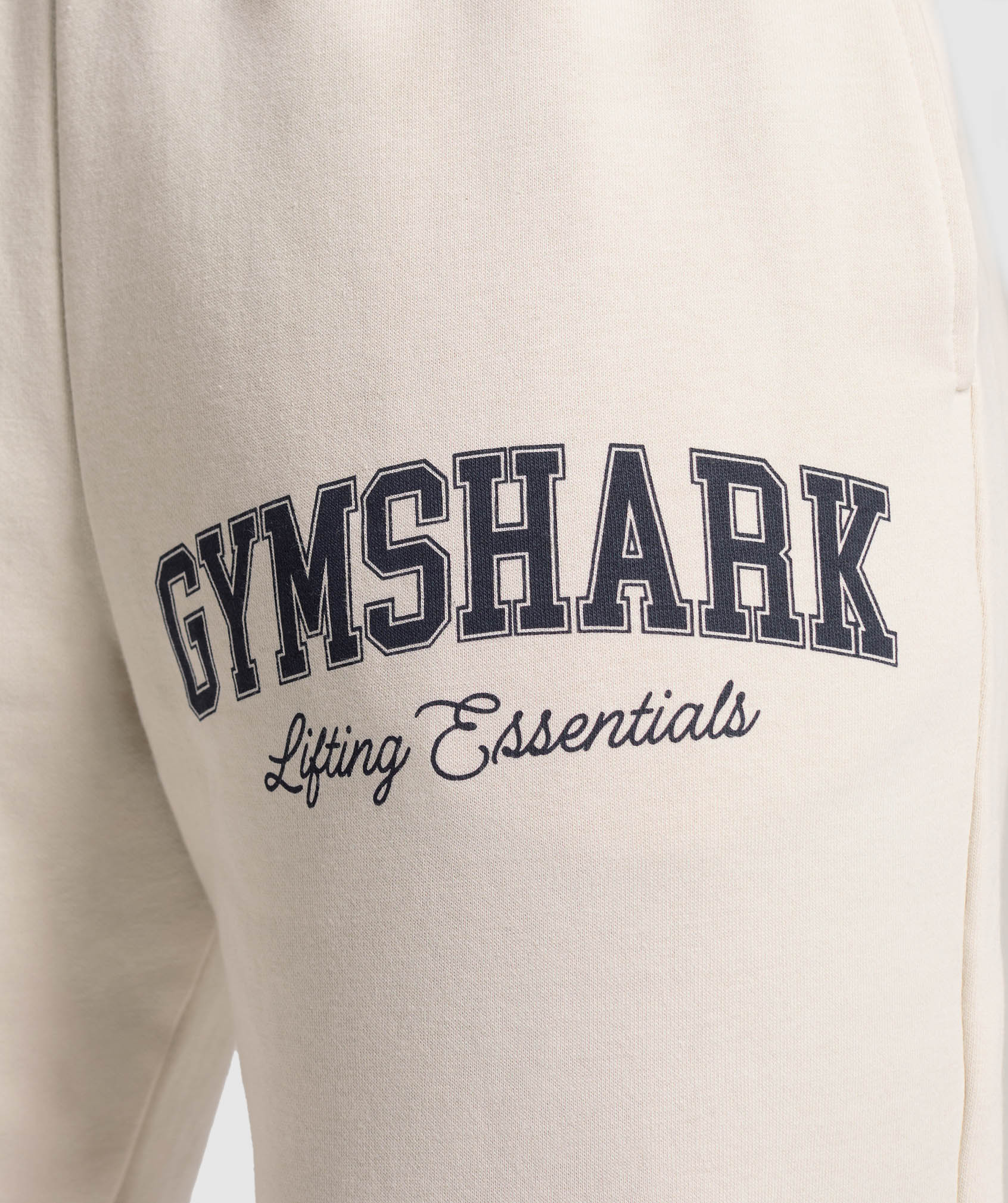 Women's Gymshark Lifting Essentials Graphic Brushed Oversized Joggers Oat White