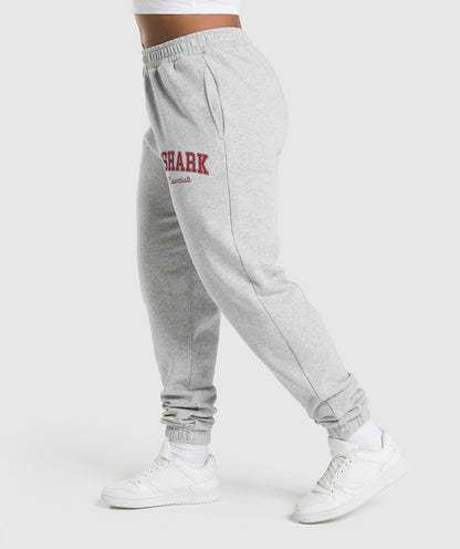Women's Gymshark Lifting Essentials Graphic Brushed Oversized Joggers Light Grey Core Marl