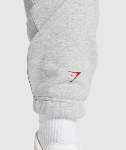 Women's Gymshark Lifting Essentials Graphic Brushed Oversized Joggers Light Grey Core Marl