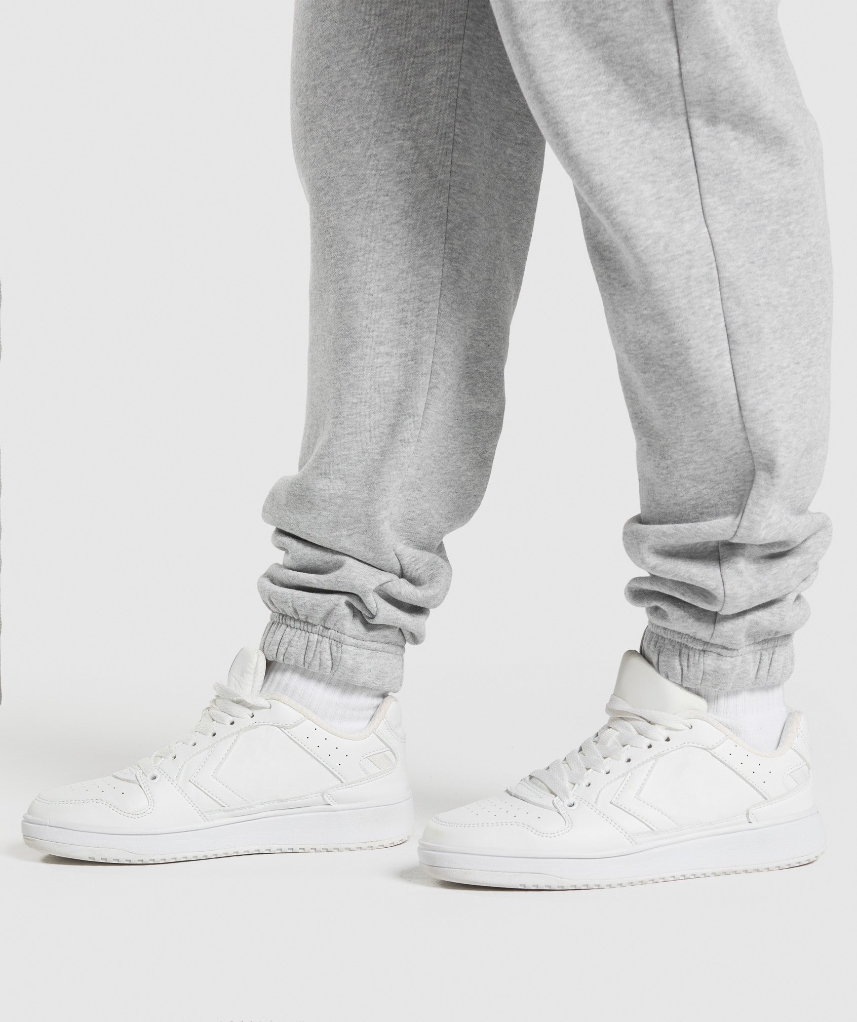 Women's Gymshark Lifting Essentials Graphic Brushed Oversized Joggers Light Grey Core Marl