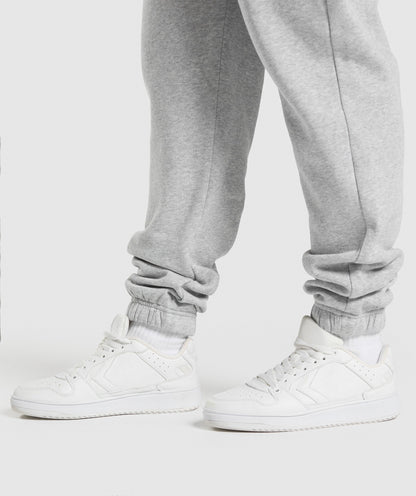 Women's Gymshark Lifting Essentials Graphic Brushed Oversized Joggers Light Grey Core Marl