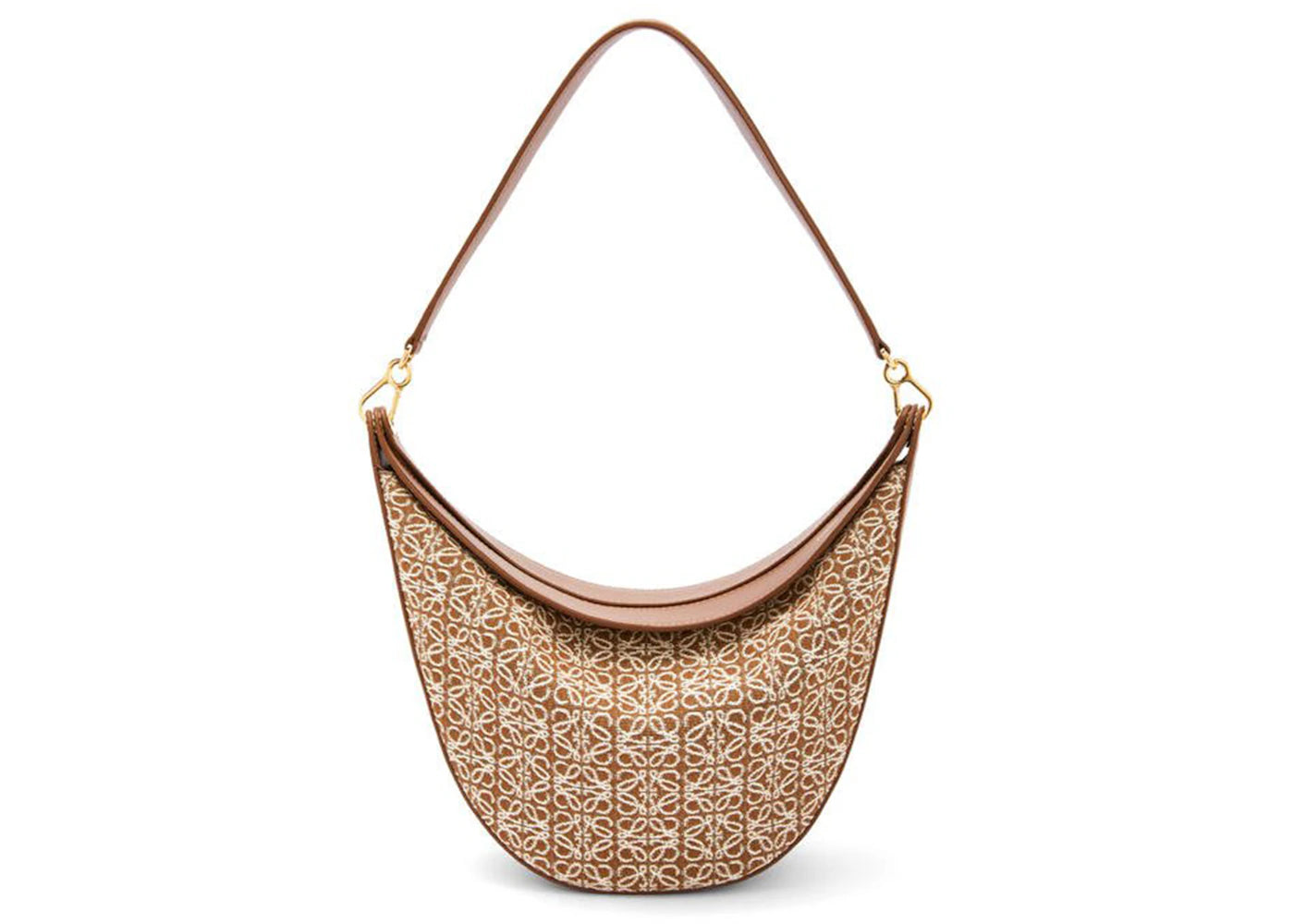Loewe Luna Shoulder Bag Anagram Jacquard Tan/Pecan