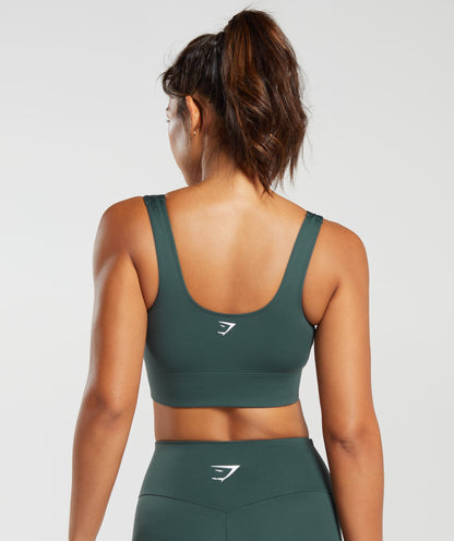 Women's Gymshark Longline Sports Bra Fog Green
