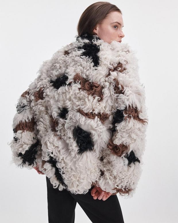Rag & Bone Lori Patchwork Shearling Coat