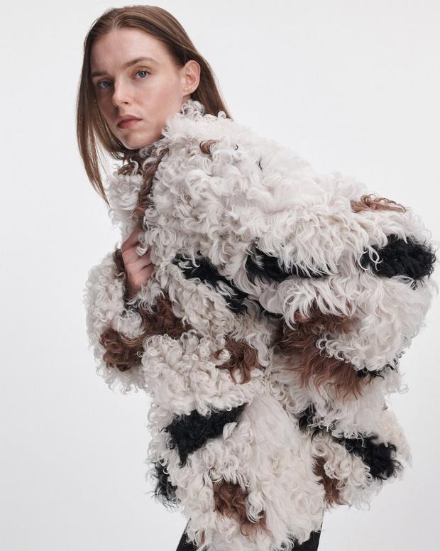 Rag & Bone Lori Patchwork Shearling Coat