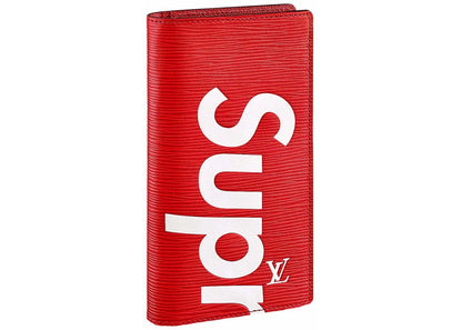 Louis Vuitton X Supreme Brazza Wallet Epi Red