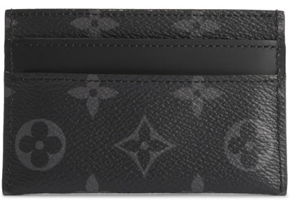 louis vuitton card holder porte cartes double monogram eclipse black/grey 