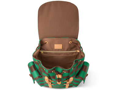 louis vuitton christopher mm backpack damier pop green 