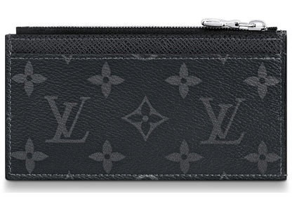 louis vuitton coin card holder monogram eclipse taiga black 