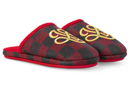 louis vuitton lv palace slipper damier pop red