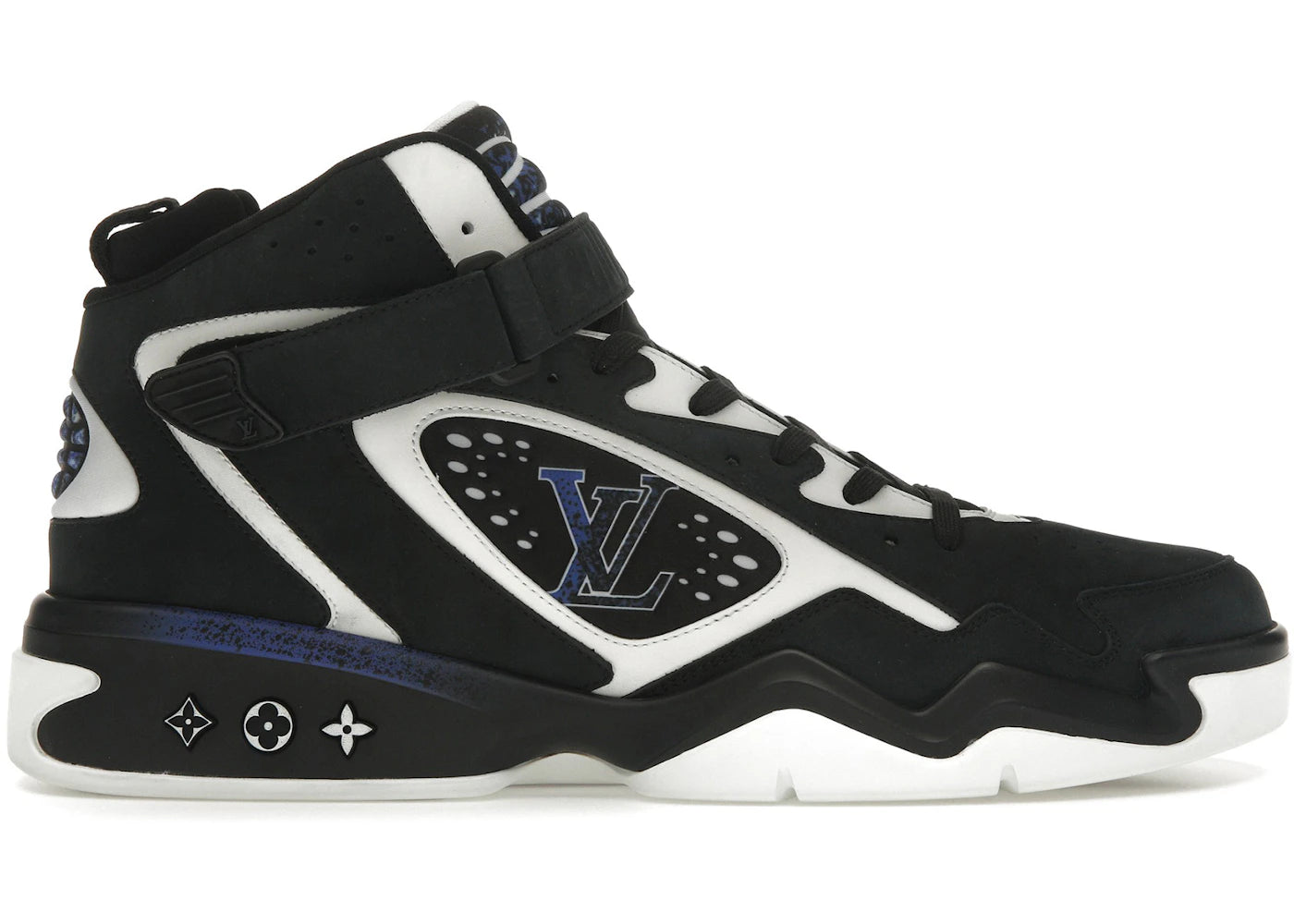 louis vuitton lv trainer 2 black white blue