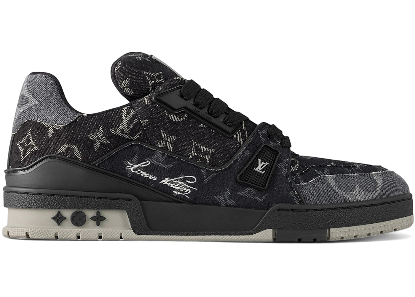 Louis Vuitton Lv Trainer Black Monogram Denim