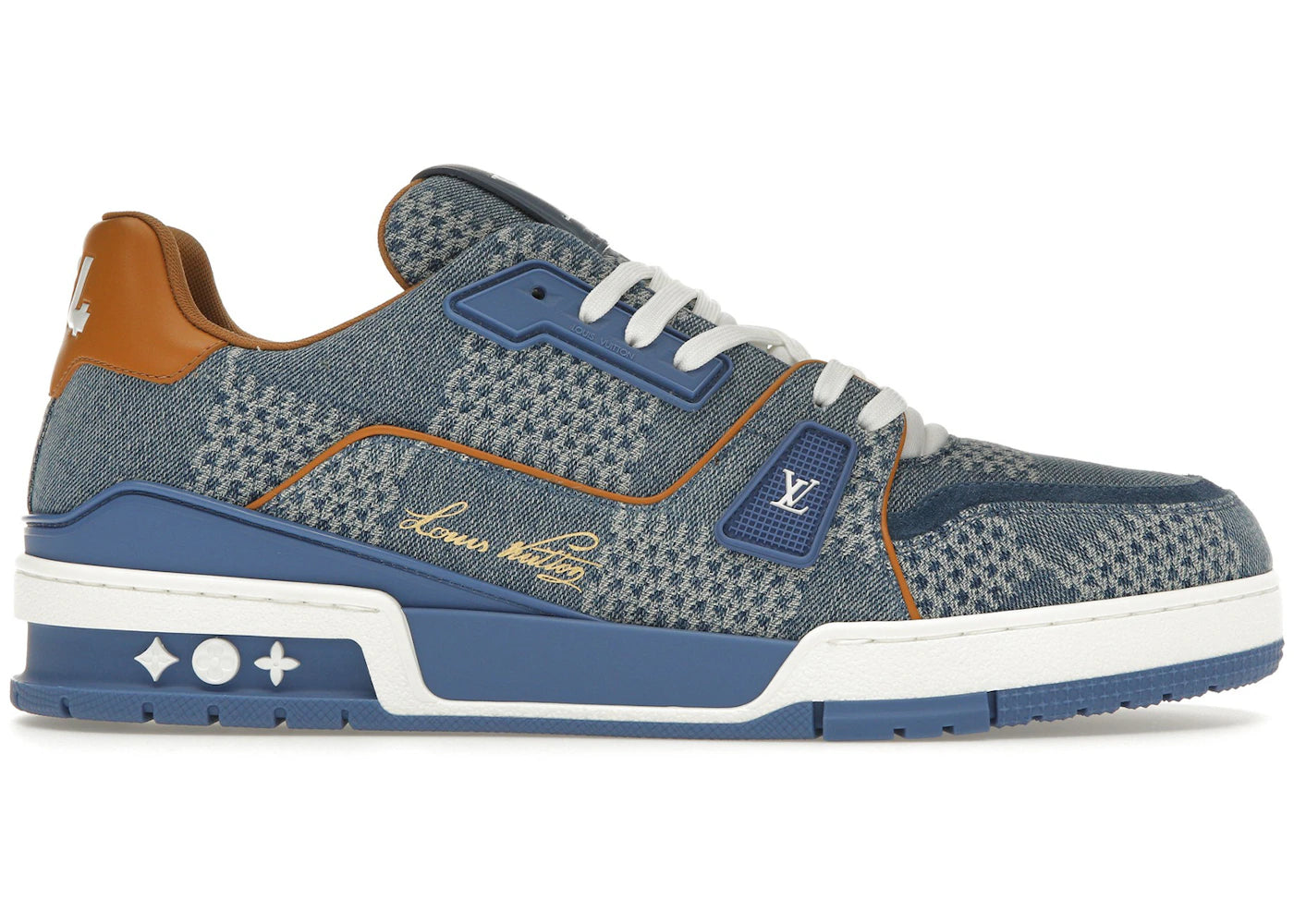 louis vuitton lv trainer blue damier 3d denim