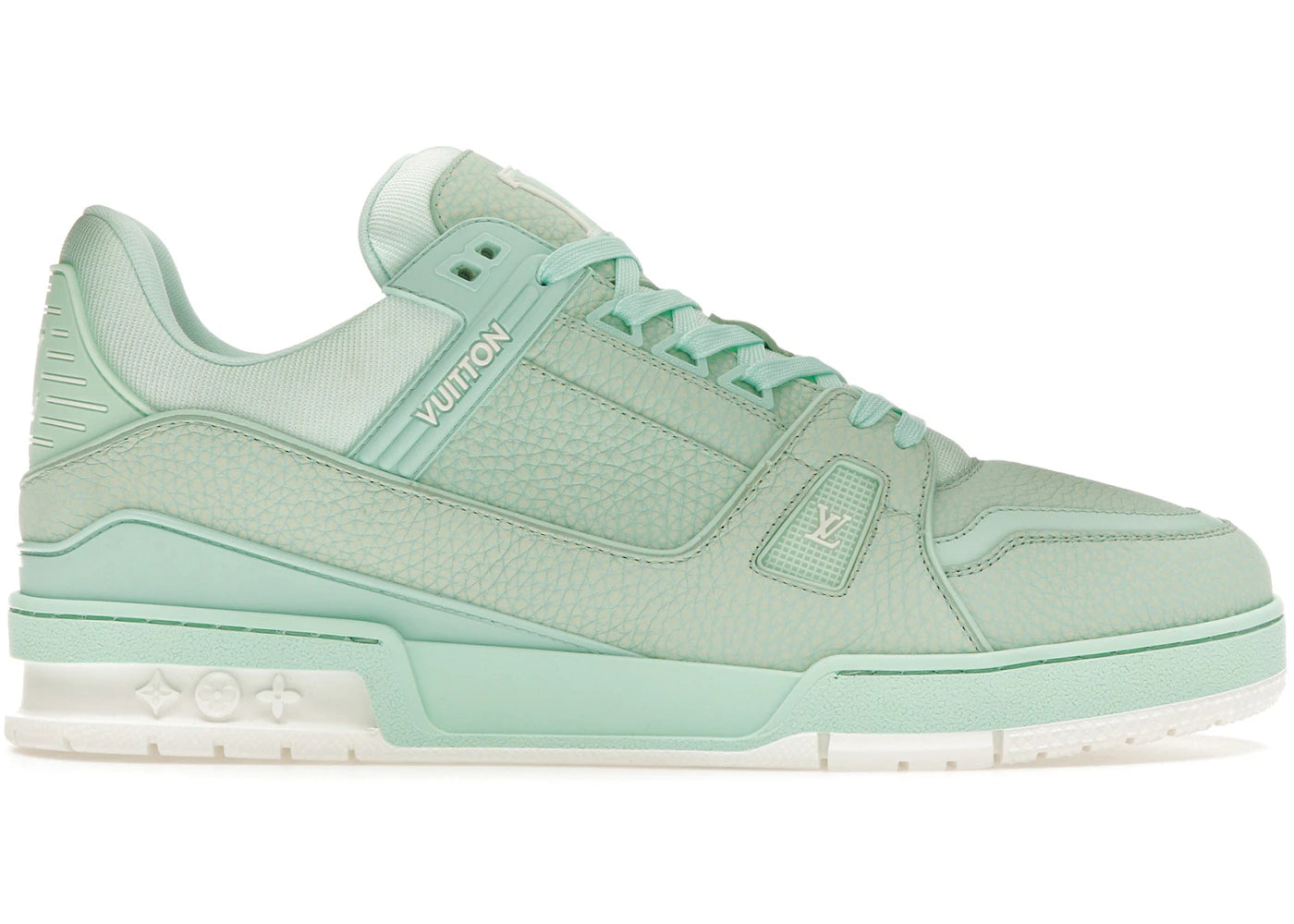 louis vuitton lv trainer mint green white