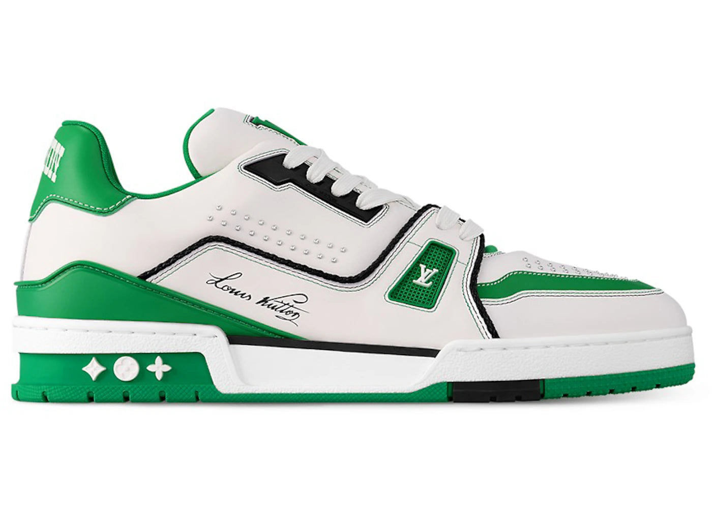 louis vuitton lv trainer white green
