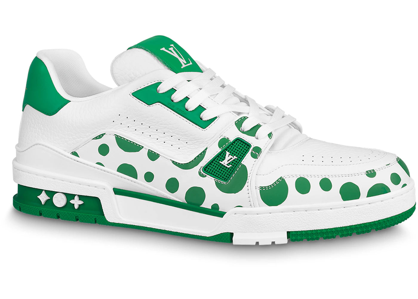 louis vuitton lv trainer yayoi kusama green white