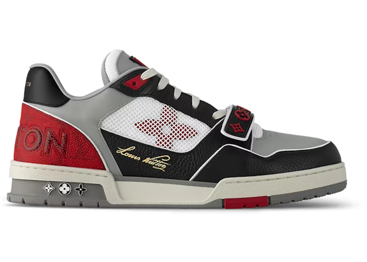Louis Vuitton Lolv Trainer Strap On Black Grey Red
