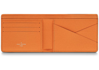 louis vuitton multiple wallet damier graphite giant (3 card slot) orange 